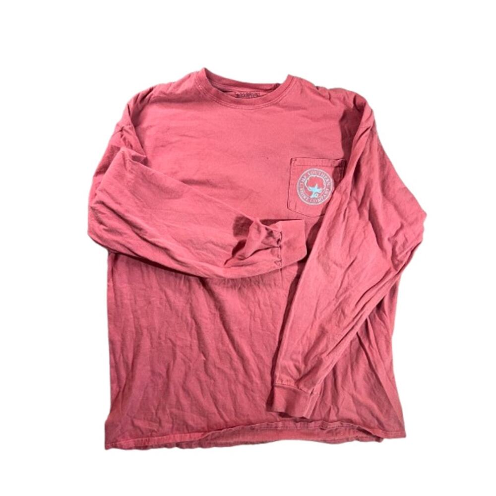 Southern Shirt Company pink long-sleeve pocket t-shirt XL